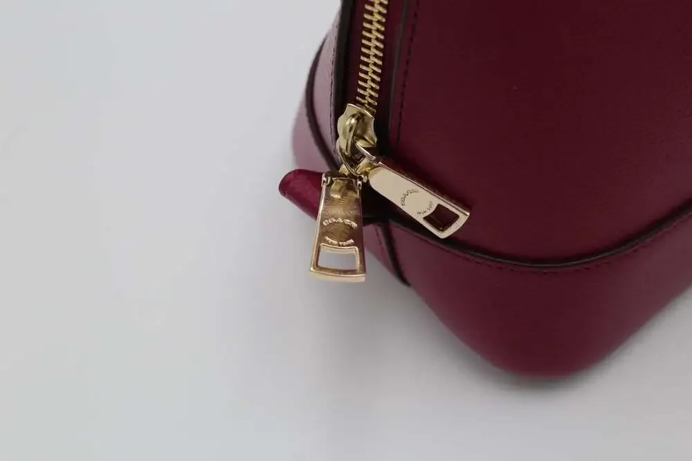 Coach Sierra Satchel Crossgrain Fuchsia Pink Leather Handbag